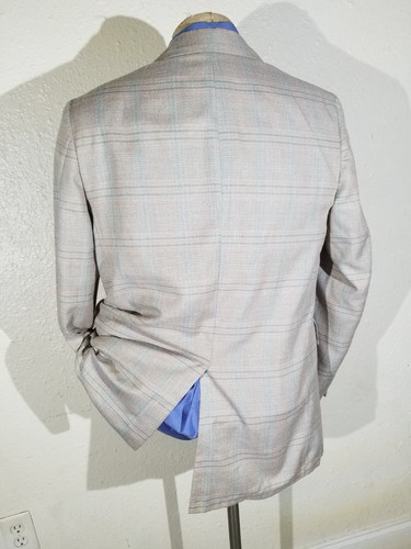 42L vintage Brown pink Blue green Pastel Wool Tweed Sport Coat Jacket blazer - Picture 3 of 6