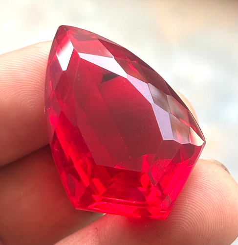 Natural 80 Ct Certified For pendant Blood Red Ruby Flawless Fancy Cut BIG SIZE