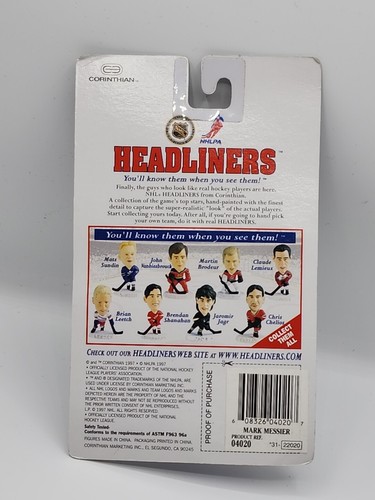 Figura de acción 1997 Mark Messier NY HOF Rangers NHL Corinthian Headliners años 90’s - Imagen 2 de 2