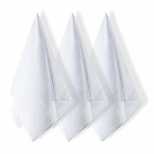12Pc White Polyester Men Handkerchiefs Hanky Pocket Square Hankie Lot Set Vintag - Picture 4 of 11
