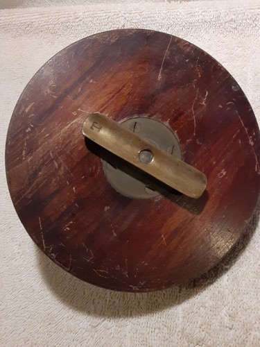 EARLY SIDEWINDER WOOD BRASS FISHING REEL GOOD LUCK HORSESHOE & FISH LOGO - Picture 4 of 8