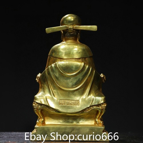 Chine bronze doré dragon bête grue oiseau argent économies richesse Yuanbao dieu statue mammon