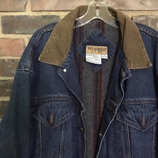 Wrangler Hero  Blanket Lined Denim Jacket Size Large -25.5  Long -52 Chest