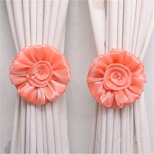 1pcs Room Clip-On Rose Flower Tie Backs Holdbacks for Voile Net Curtain Panels - Picture 5 of 13