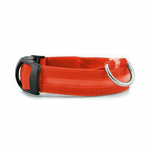 Cuello LED para perro parpadeante nocturno luz brillo ajustable mascotas seguridad EE. UU. - Imagen 13 de 18