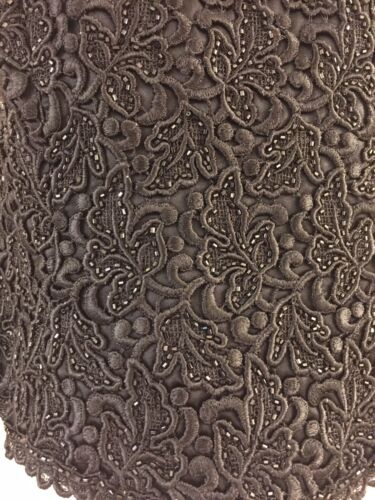 CARMEN MARC VALVO $289 Evening Beaded Embroidered Black Sleeveless Lace Top Sz S - Picture 2 of 6