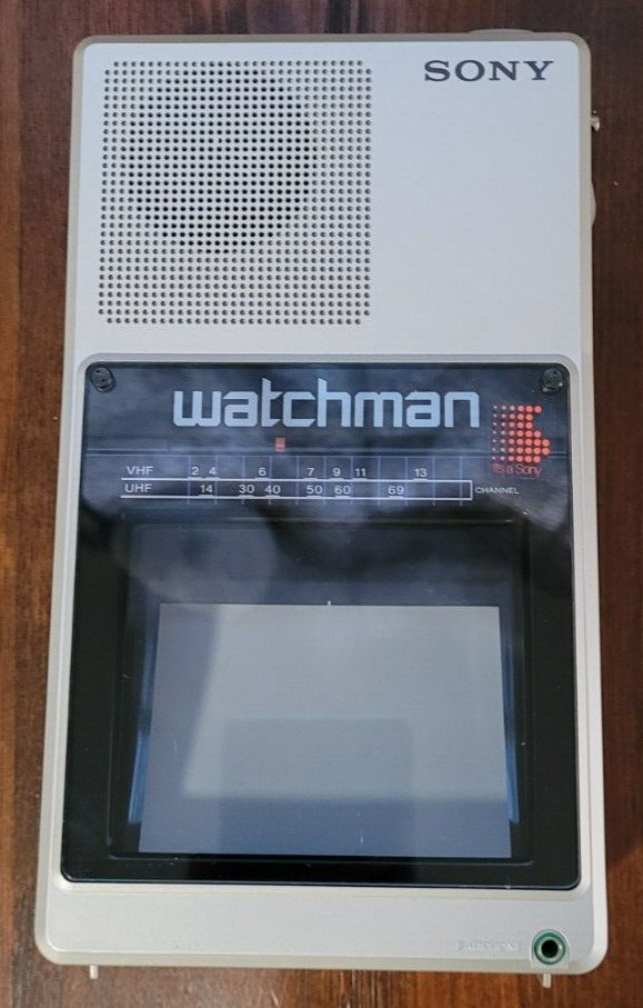 Vintage 80s Sony Watchman FD40A Mini Travel Television VHF