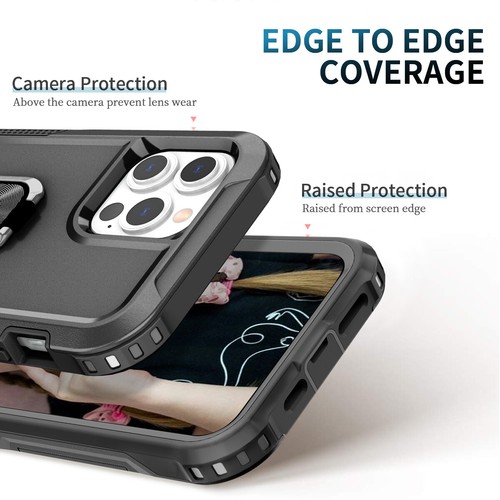 For iPhone 15 Pro Max 14 13 12 11 XS XR 78 Plus Shockproof Ring Stand Case Cover - Picture 41 of 53