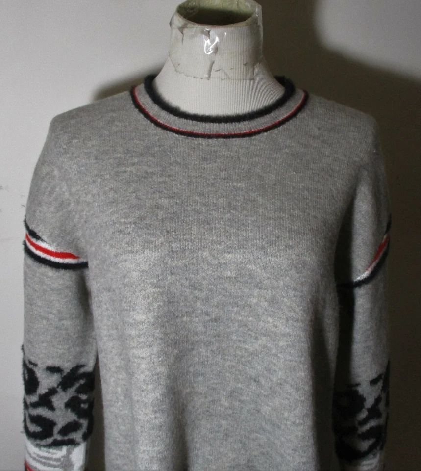 COCO + CARMEN серый толщиной мягкий длинным рукавом свитер размер S/M - Изображение 2 из 4