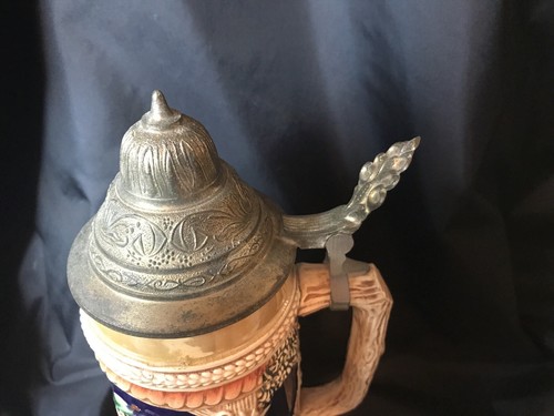 Vintage Original Gerz DERTRUNK SEIKLAR DEIN LIEB SEI SELTEN Deckelbier Stein DBGM - Bild 7 von 12