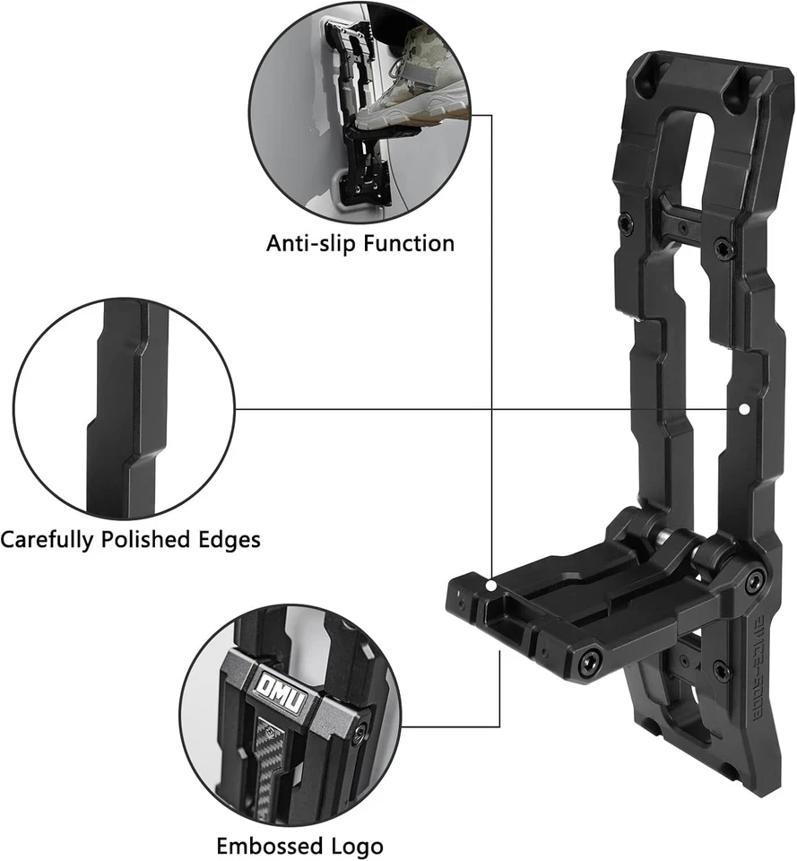 Escalera lateral pedal con bisagra para Jeep Wrangler JK JL&Gladiator JT 2007-2024 Foto 3 de 4