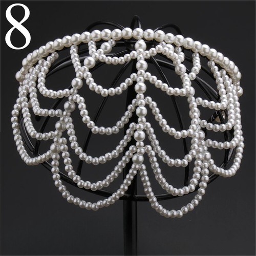 Copricapo fatto a mano in nappa cava perla modellazione da sposa cappello performance prop - Foto 17 di 39