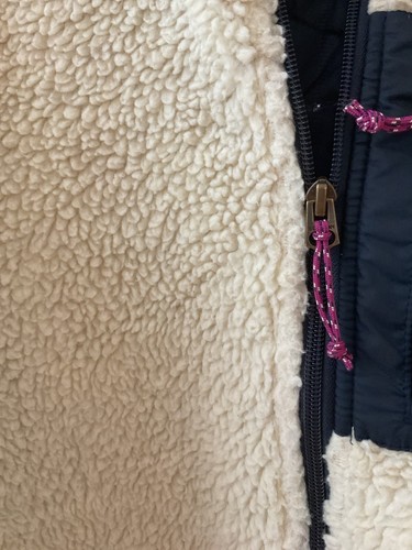 Burton Womens Fleece Jacket M White & Navy Polyester Sherpa Dryride - Picture 2 of 6