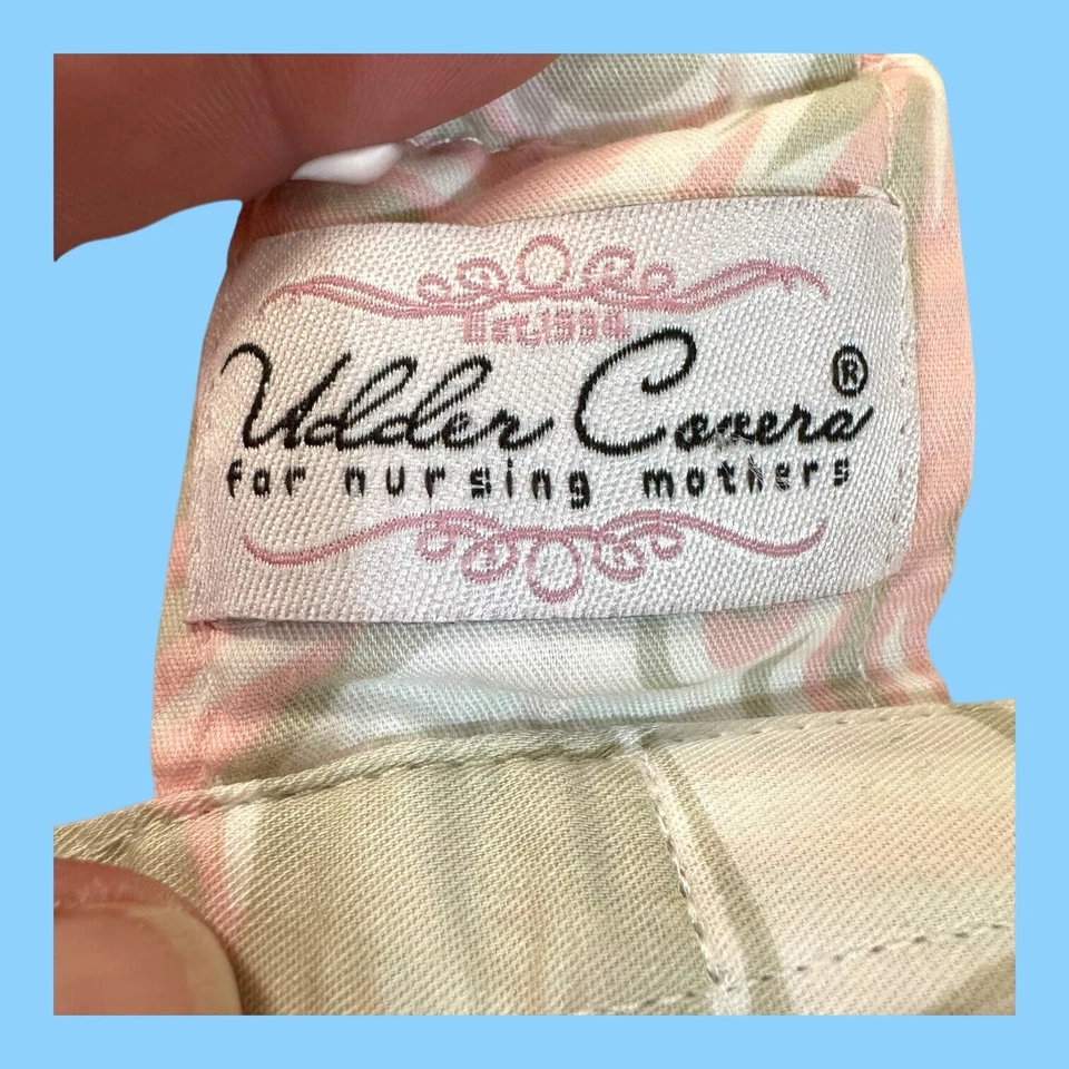 Fundas de ubre originales madres lactantes 24"x31" correa algodón verde y rosa cachemira Foto 4 de 4
