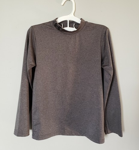 Under Armour All Season Gear Boys Top Shirt 7 Gray Mock Neck Long Sleeve Logo - Picture 1 of 6