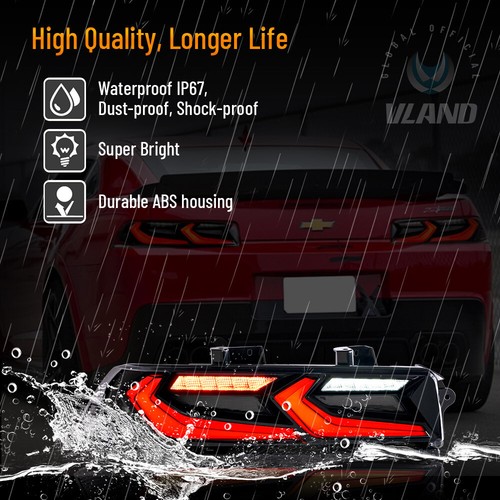 Faros LED VLAND RGB estilo + luces traseras para Chevrolet Chevy Camaro 2014-15 - Imagen 16 de 22