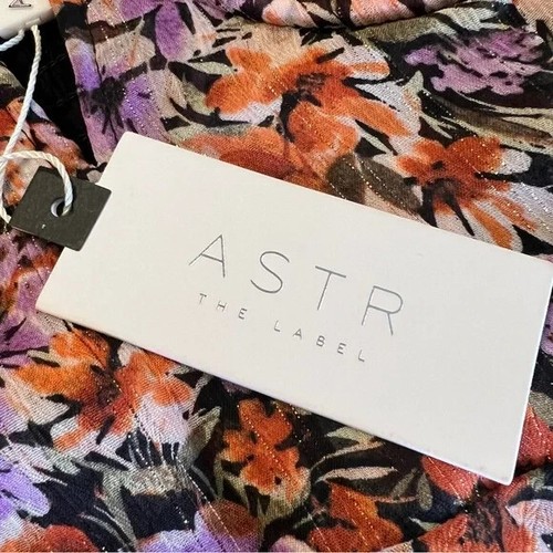 ASTR Women Size XS Sylvie Sweetheart Neck Chiffon Long Sleeve Floral Maxi Dress - Picture 11 of 12