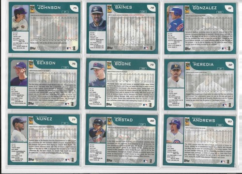 2001 Topps Baseball card singles #1 - #200 U-Pick to complete set - Picture 161 of 397
