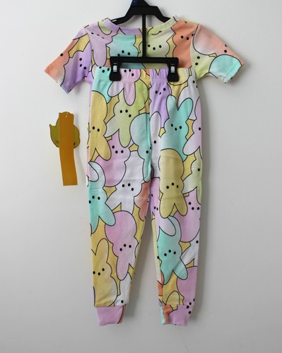 Peeps Girls Cotton Short Sleeve Top with Pants 2Piece Pajama Set Multisize NWT - Picture 3 of 4