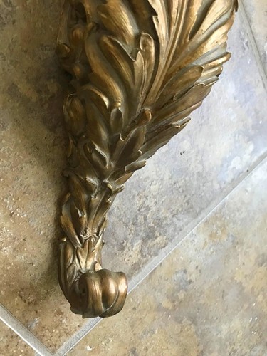 Wall Sconce Candle Holder Resin Ornate Gold Leaf Shape for Taper Candle 12.5 x 6 - Picture 17 of 23