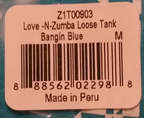 Love N Zumba Loose Tank - Bangin Blue NWT SIZE M - Picture 3 of 3
