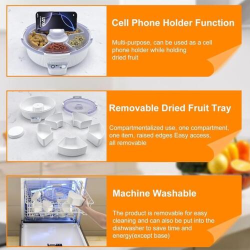 Vacuum Sealed Food Serving Tray Portable Divided Snack Box W/ Lid Freshness New - Picture 5 of 7