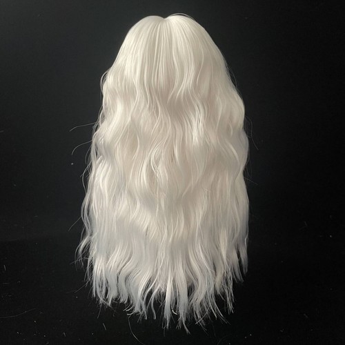 Handmade Long White Curly Wavy Bangs Wig Fake Hair for 1/3 1/4 1/6 BJD Doll MSD - Picture 9 of 12