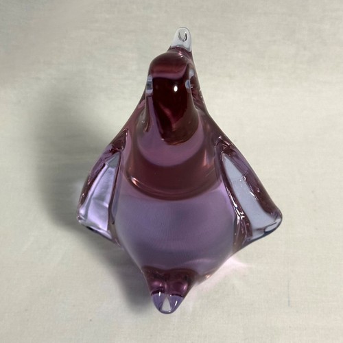 Vintage Murano Style Purple Art Glass Penguin Paperweight / 6" - Picture 20 of 20