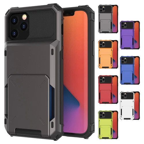 For iPhone 13 12 11 Pro Max XS XR 8 7 6 Shockproof Card Holder Wallet Case Cover