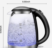 LED Cordless Electric Kettle Tea Coffee Water One Touch Auto Shut Off Quick Boil