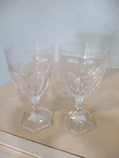 PAIR OF COSTA BODA CRYSTAL GLASS WINE GLASSES OR WATER GOBLETS 6'' STEMWARE