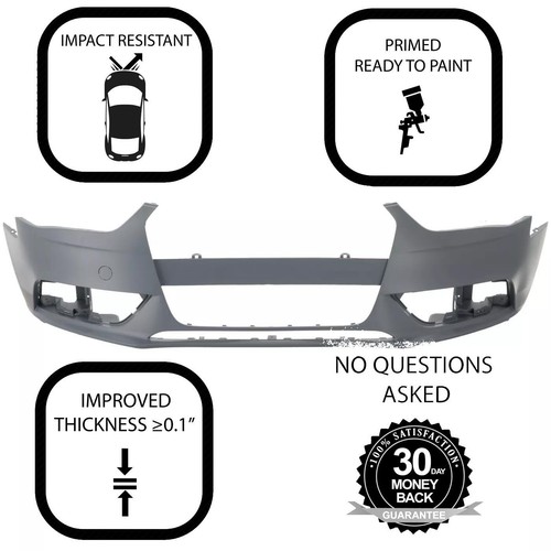 Front Bumper Cover for Audi A4 2013-2016 W/Fog Holes Quattro AU1000190 - Picture 3 of 8
