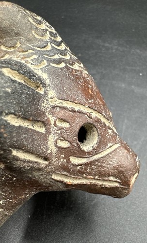 Pre Columbian Ocarina Pottery Bird Toucan Whistle Pottery Bird Effigy Flute - Picture 6 of 11