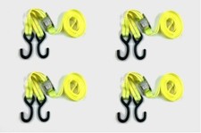 Heavy Duty Ratchet Straps X4 Tie Down Cargo Luggage Van Yellow 5m/196