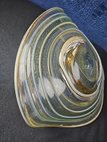 Peter Bramhall hand blown art glass Bowl Signed Dated 1971 Vintage Unique - Picture 8 of 19