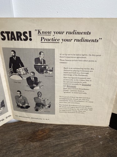 Vtg Gretsch Drums Percussion Catalog Brochure 26 Strube Rudiments Of Drumming - Picture 3 of 10