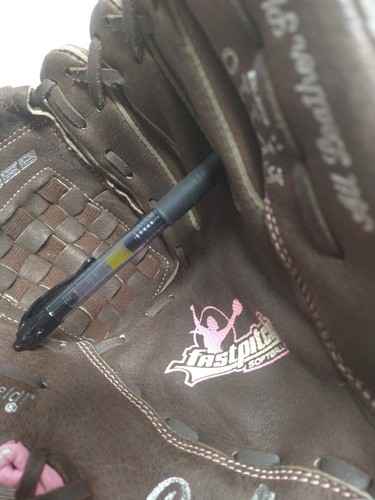 Softball Glove Rawlings Fast Pitch 11 inch FP110 Leather Pink 3D Web RHT - Picture 4 of 12