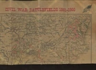 1961 Civil War Battlefield Map Parchment Paper