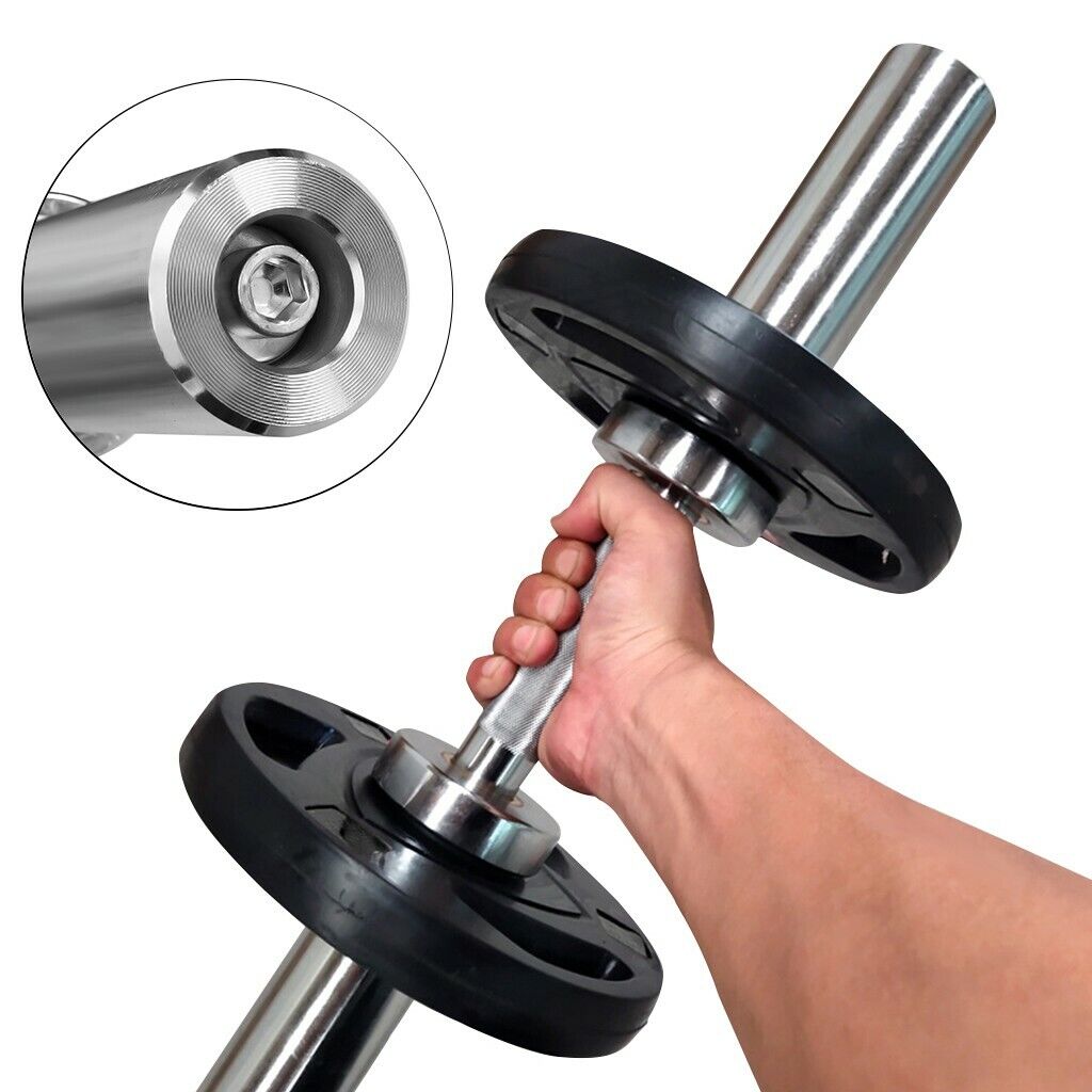 1 Pairs Olympic Dumbbell Bars Handles Spring Collars Set Workout