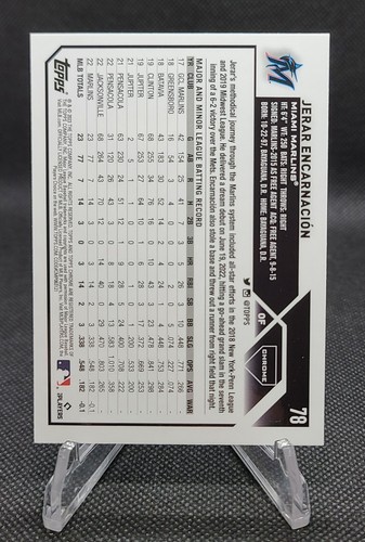 Jerar Encarnacion Sepia Refraktor Rookie 2023 Topps Chrom - #78 Marlins (RC) - Bild 2 von 2