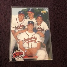 1993 UPPER DECK STRIKE FORCE ATLANTA BRAVES TEAM CARD #472 GLAVINE SMOLTZ