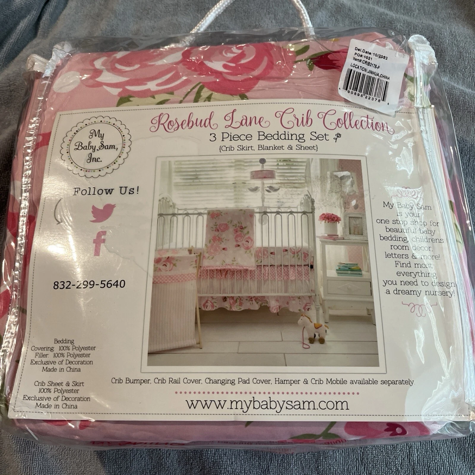 My Baby Sam, Inc Wildflower Pink Roses Baby Girl Crib Collection 3 Pieces Nice
Opens in a new window