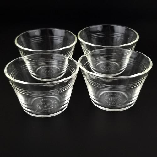 Vintage Pyrex #462 4er Set Puddingbecher klar überbacken 3 Ringe 5 Unzen Dessertschale