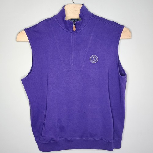 Vintage Polo Golf Ralph Lauren 1/4 Zip Purple Vest Men Size XL READ DESCRIPTION - Picture 2 of 15