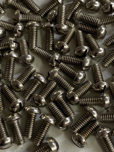 Chrome BA Round Screws On Brass Head Machine Bolt Slotted Steam 4BA x 5/16"