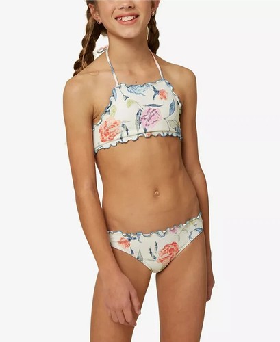 O’Neill L28508 Girl’s Batik Floral High Neck Swim Set Size 12 - Picture 3 of 3