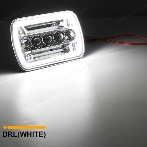 Coppia Fari LED 7X6" 5X7" Quadrati per Chevy Express Cargo Van 1500 2500 3500 - Foto 12 di 16