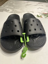 Crocs Classic Iconic Comfort Black Strap Slides Sandals Men  s 10 - Women  s 12