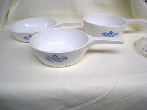 Lot Of 3 Corning Ware Blue Cornflower P-81-B, P-82-B, P-83-B Skillets 1 Lid EUC - Picture 4 of 8