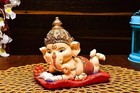 Marble Dust Handcrafted Polyresin Book Reading Ganpati with Mushak Idol for Home
